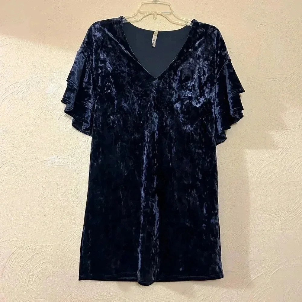 Navy velvet dress
